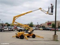 Haulotte Biljax 45XA articulated self propelled boom lift is great for replacing lights