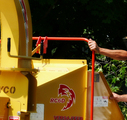 The Rayco 6D Chipper has a hydraulic feed with forward and reverse